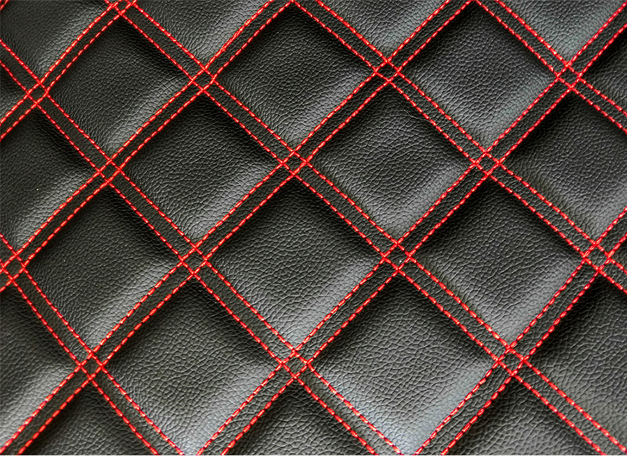 ダイハツ ハイゼット ジャンボ (H26/9- ) S500P / S510P 新型OK! 軽トラ シートカバー ダブルダイヤ レッド ステッチ 左右セット 0218_画像2