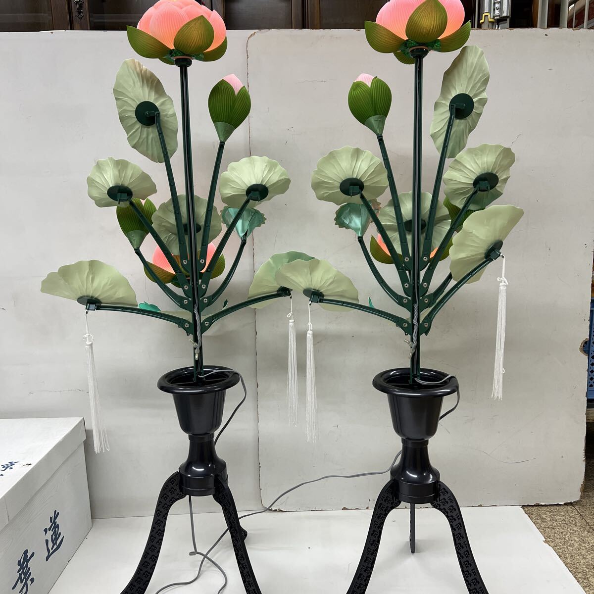 【ヤ160】 常花 花立 御盆用 提灯 京蓮華 水葉蓮 仏具 お盆用 仏具用品 お盆 初盆 コード式 行灯 あんどん 中古品_画像5