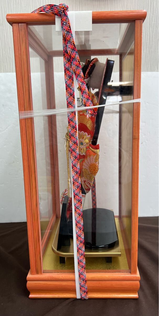 【ゆ120】① 羽子板飾り 高さ55㎝ ガラスケース入り 節句飾り物 ガラスケース付 置物 着物 昭和レトロ 飾り 日本人形_画像5