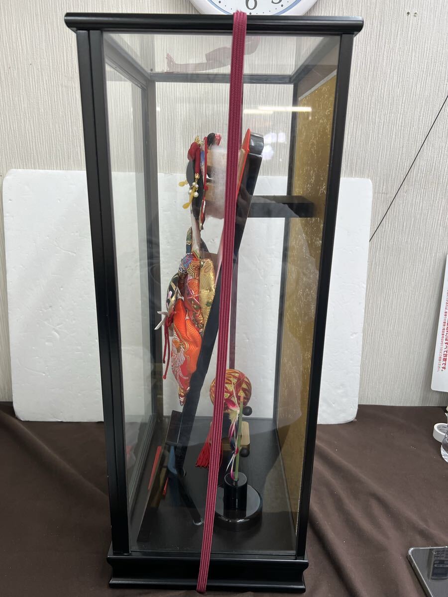 【ゆ140】② 羽子板飾り 高さ66㎝ ガラスケース入り 節句飾り物 ガラスケース付 置物 着物 昭和レトロ 飾り 日本人形 _画像8