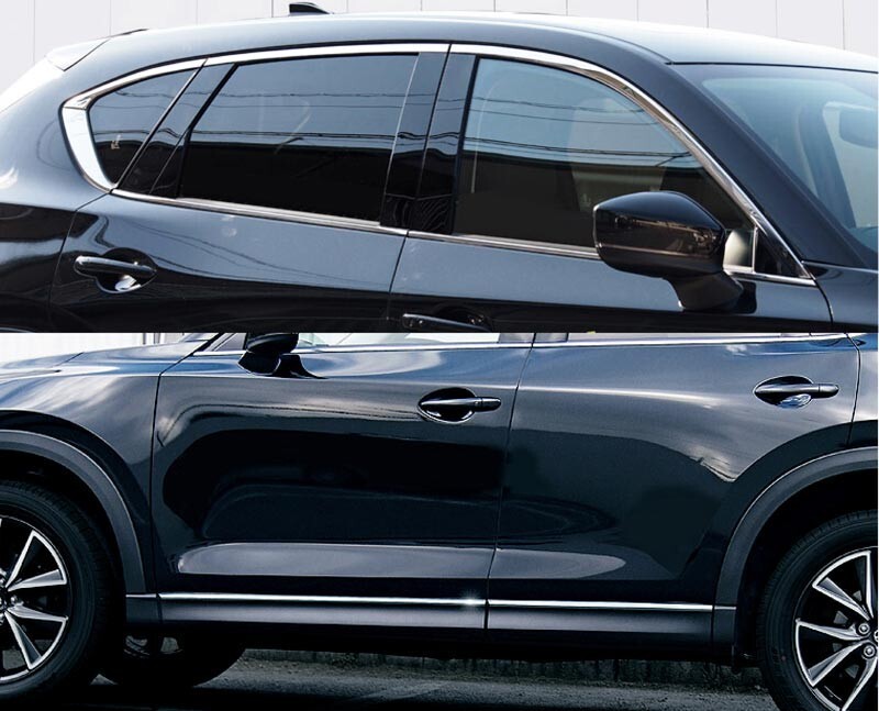 セット割 マツダ CX-5 KF系 ウィンドウトリム ＆ サイドモール ガーニッシュ 鏡面仕上げ 外装パーツセット 予約/12月10日頃入荷予定_画像7