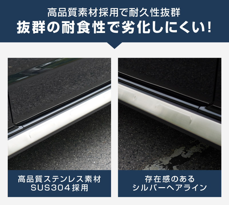 ジムニーノマド JC74W 専用 サイドリップガーニッシュ 4P シルバーヘアライン 外装 カスタム パーツ 予約/1月20日頃入荷予定_画像10