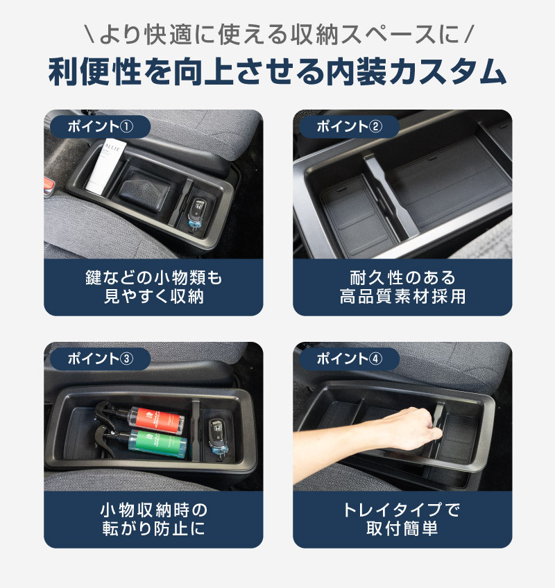新型ステップワゴン スパーダ エア RP8 専用 センターコンソールトレイ 1P ゴムマット3枚付属 ブラック_画像5