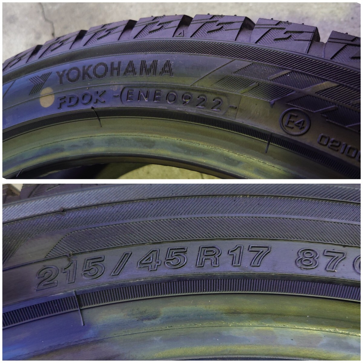 ヨコハマスタッドレスタイヤ　ice GUARD iG60 215/45R17 中古品４本!（2022年製）_画像10