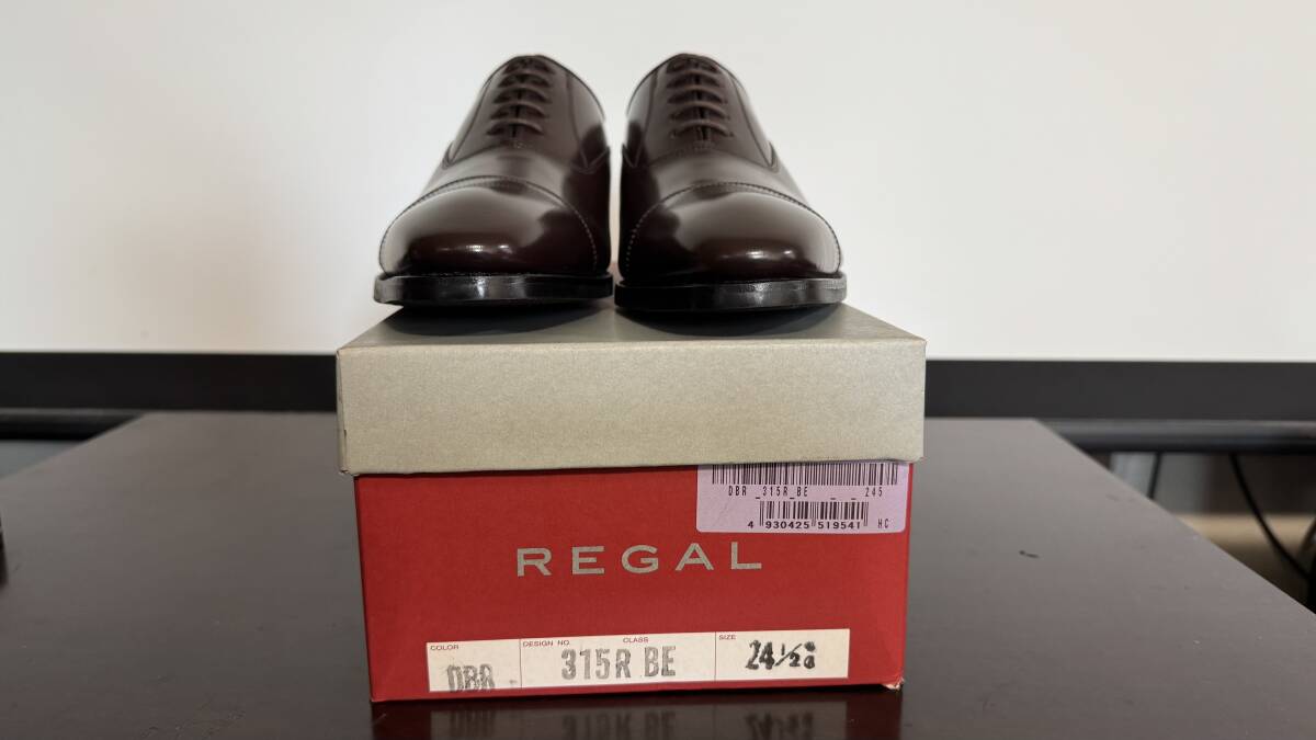 新品未使用 人気商品 販売終了商品 REGAL 315R BE 315R-BE ダークブラウン リーガル 24.5cm ストレートチップ 革靴 フォーマル 天然皮革_画像8