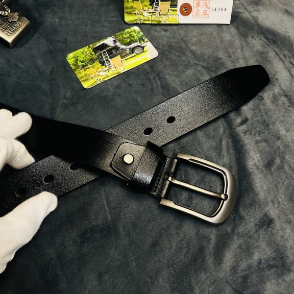 【浅草革具】 イタリアンレザー 牛革 フリーサイズ カジュアル メンズ ベルト 新品 未使用 男性 紳士 1円 一円 本革 レザー　黒　ブラック_画像7