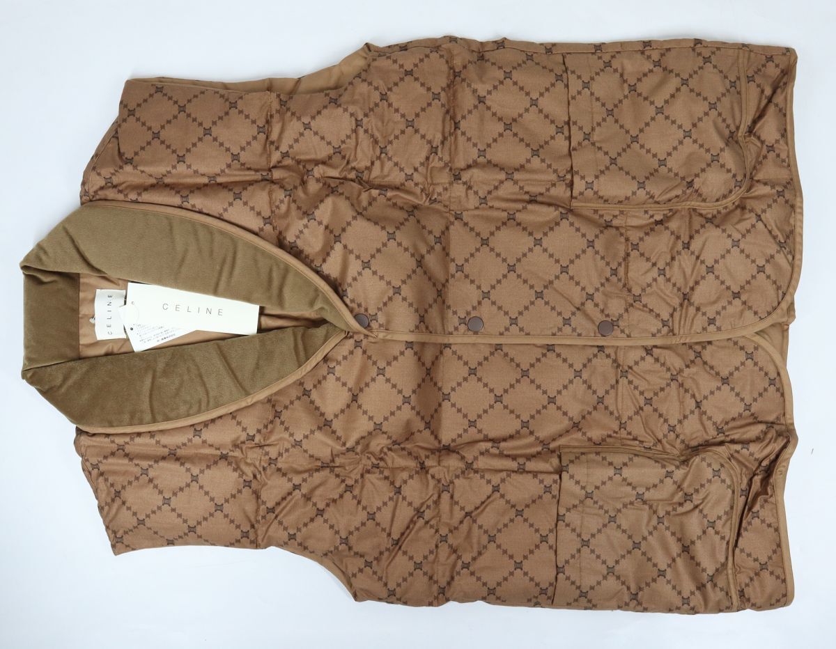 e5054 未使用【CELINE】セリーヌ　羽毛ベスト　肩当て　ダウンベスト　西川産業_画像4