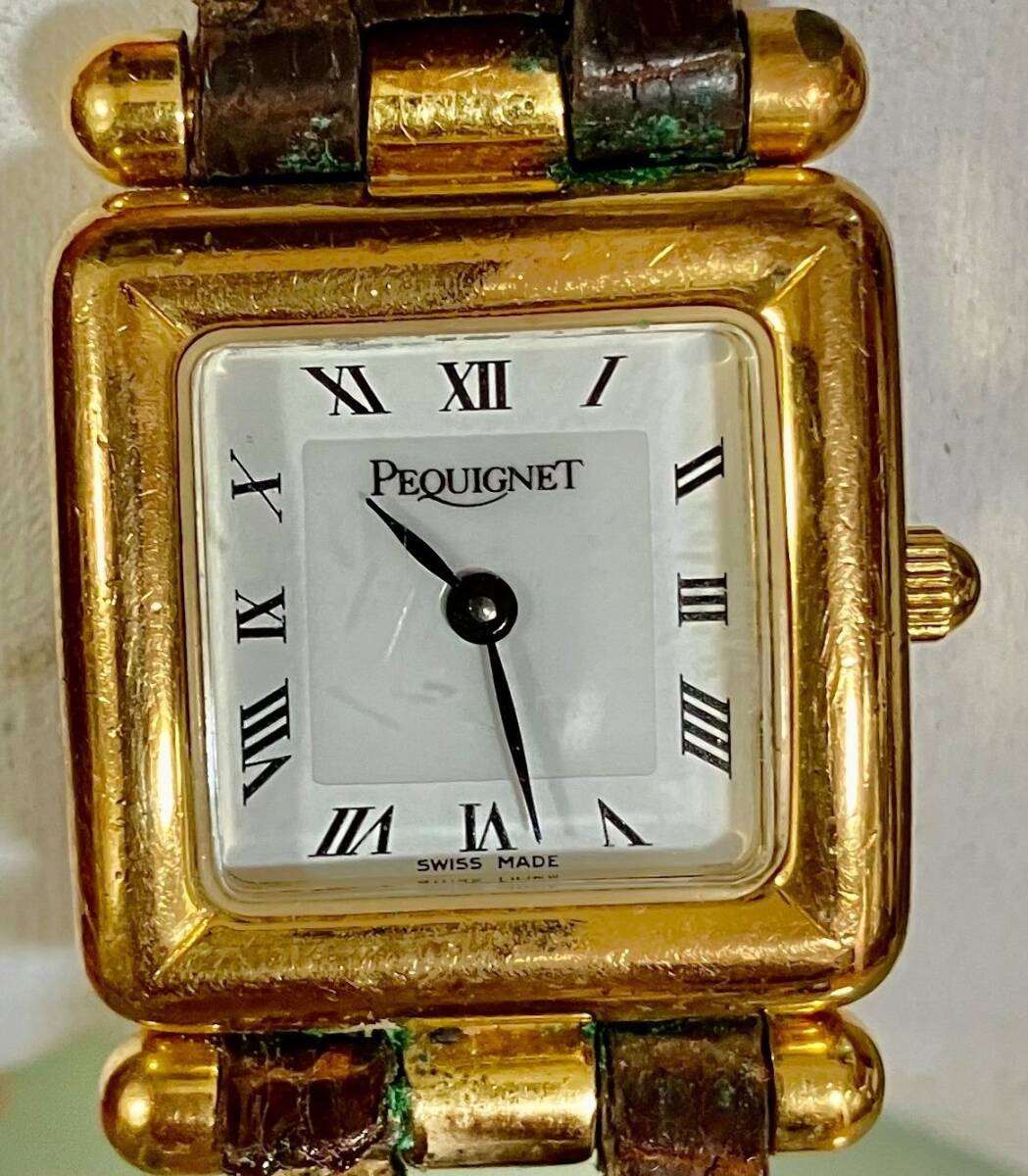 * работа товар *Pequignet Pequignet *QZ* белый циферблат * женские наручные часы * Швейцария производства * Vintage *