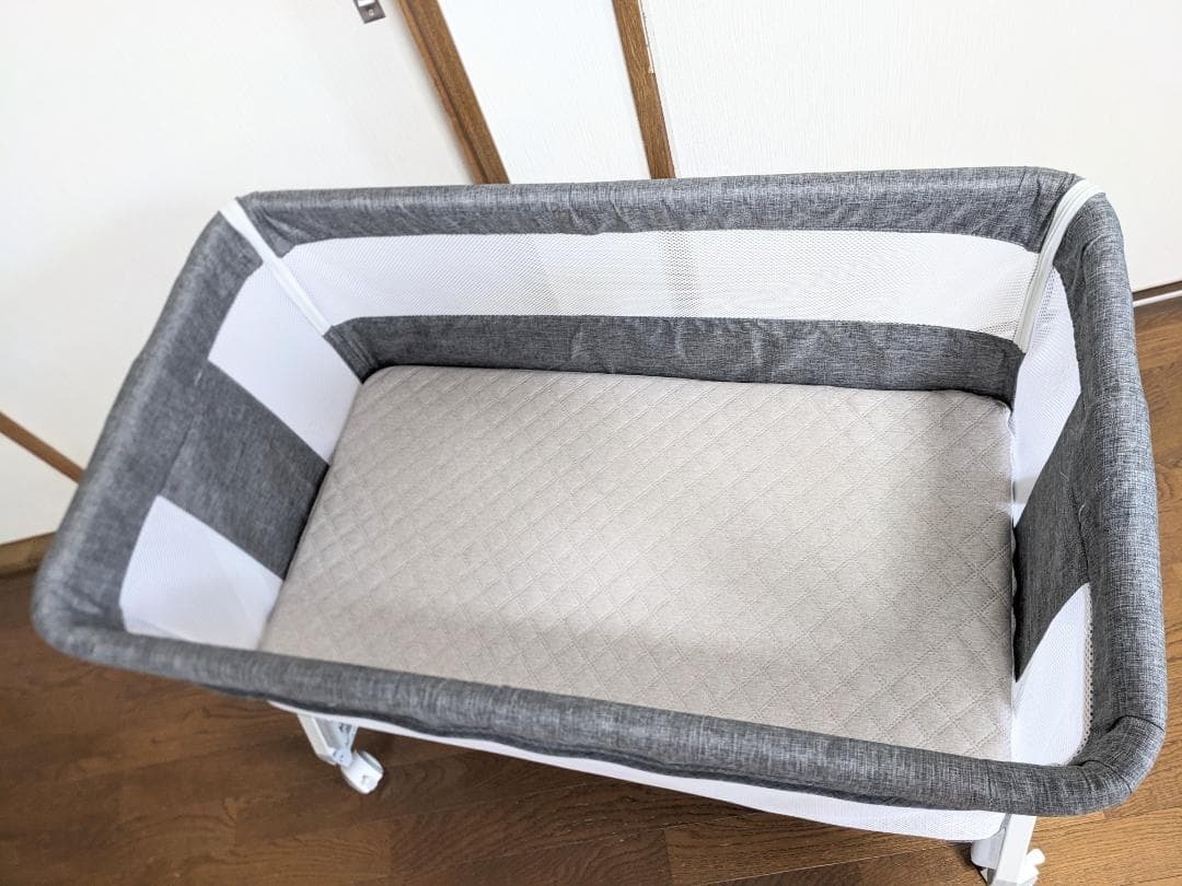 Cradoa ベビーベッド 添い寝ベッド グレー 乳児用ベッド 多機能 高さ6段_画像2