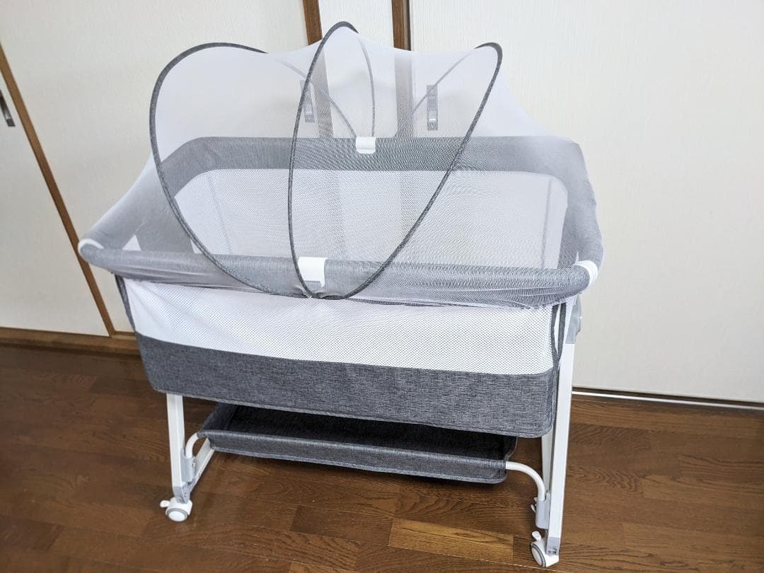 Cradoa ベビーベッド 添い寝ベッド グレー 乳児用ベッド 多機能 高さ6段_画像9