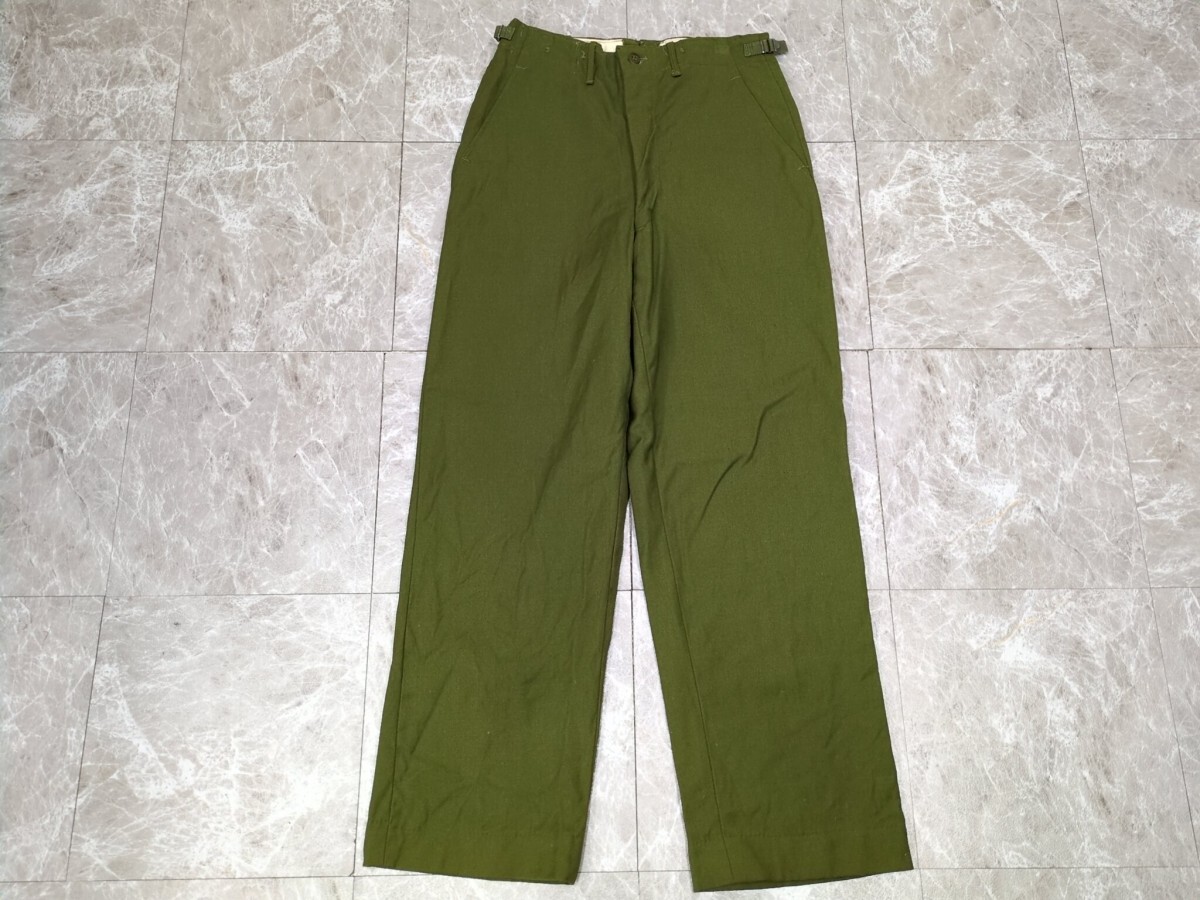 5. M51型 M-1951 RAPIDZIP ヴィンテージデザイン ミリタリー フィールド ウール トラウザー ワイド パンツ メンズS カーキ系y602_画像1