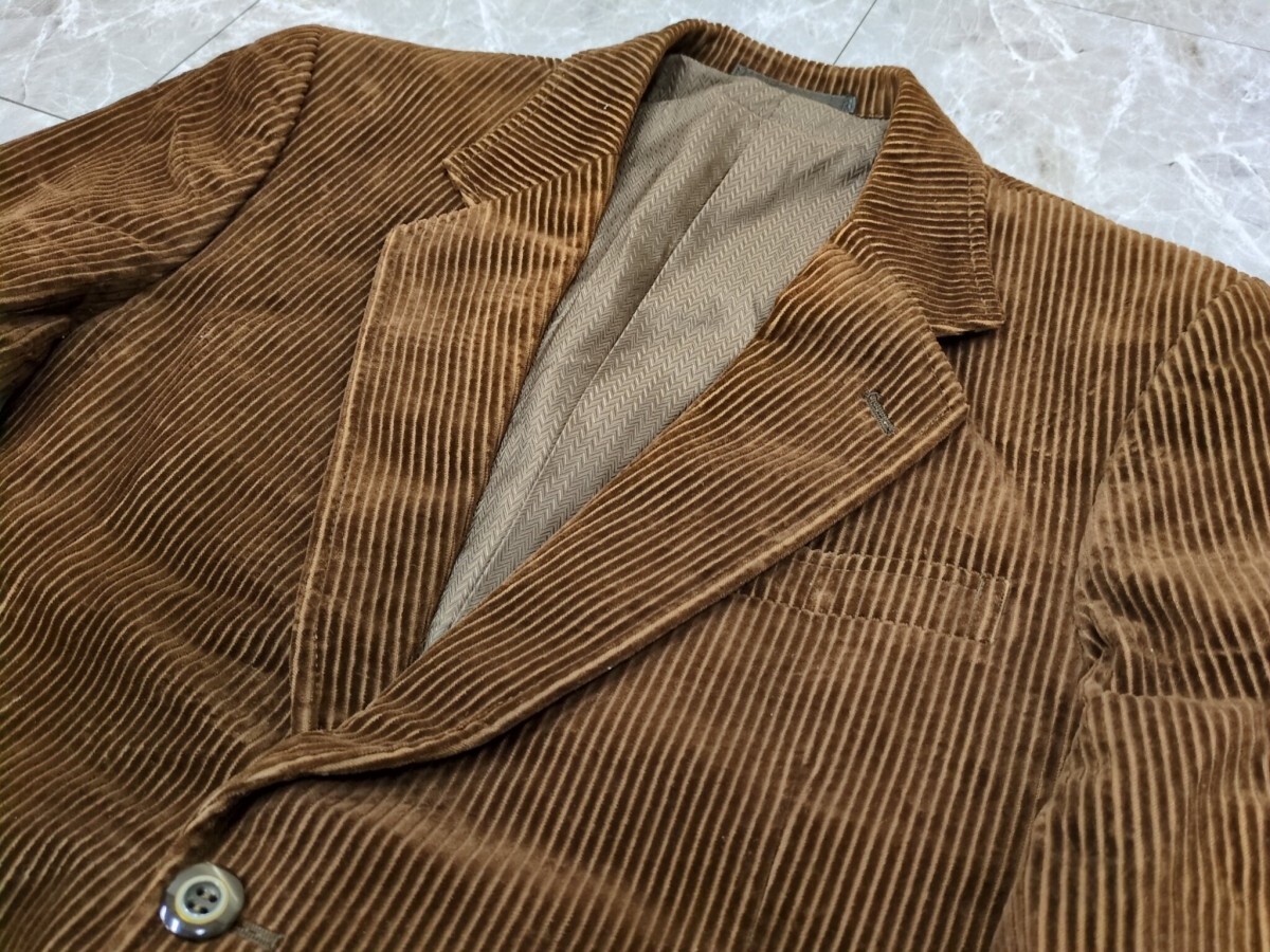 8. 90s niedieck brilliant velvet 日本製 ヴィンテージ コットン コーデュロイ テーラード ジャケット メンズ170 茶 y603_画像2