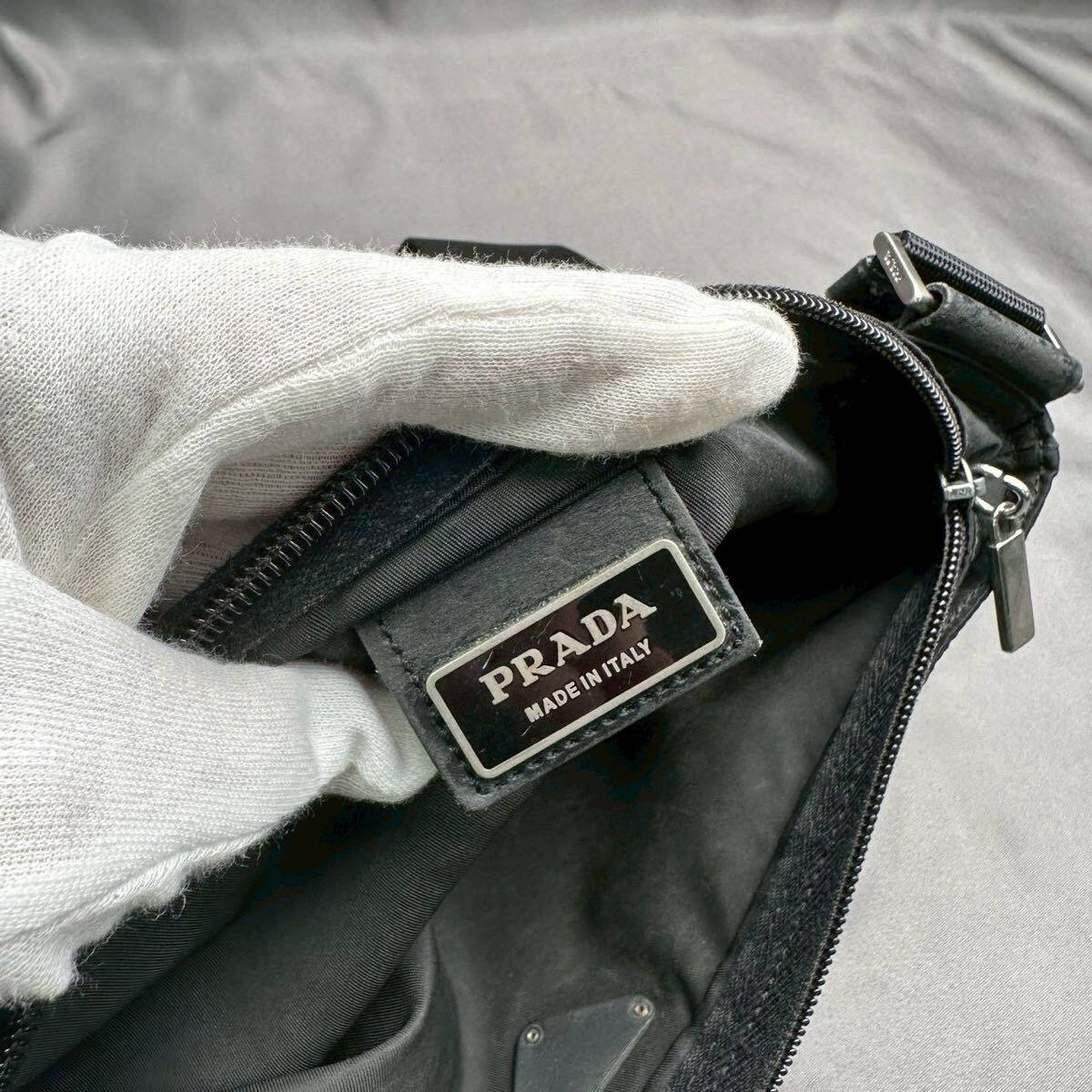 D199 PRADA Prada нейлон te Hsu to сумка на плечо sakoshu чёрный черный стандартный товар 31