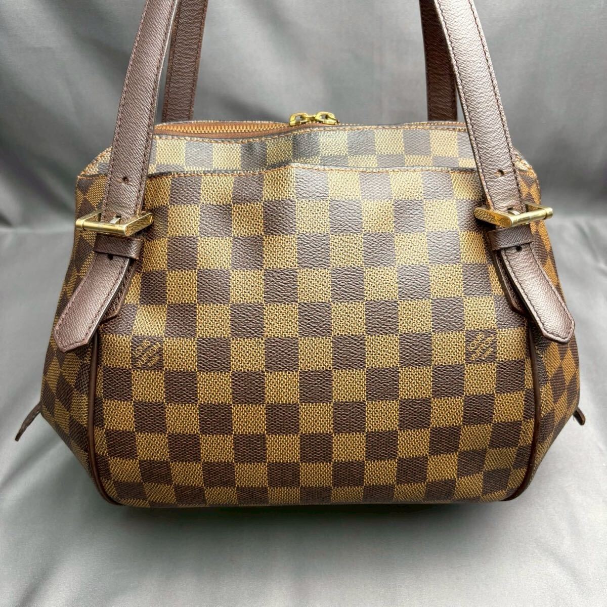 B085 ルイヴィトン LOUIS VUITTON べレム MM N51174 エベヌ ダミエキャンバス ハンドバッグ シリアルAR0015_画像3
