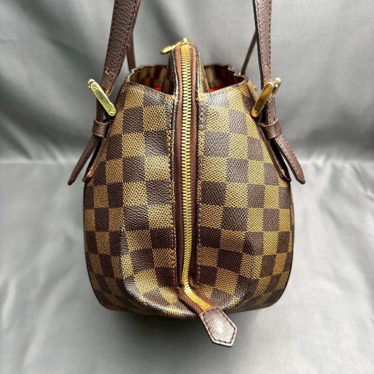 B085 ルイヴィトン LOUIS VUITTON べレム MM N51174 エベヌ ダミエキャンバス ハンドバッグ シリアルAR0015_画像5