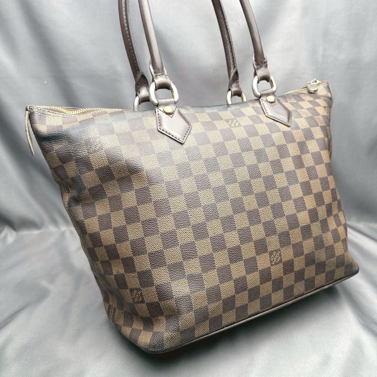 A418 ルイヴィトン LOUIS VUITTON ハンドバッグ N51181 サレヤGM ダミエ・キャンバス エベヌ シリアル SL3088_画像1