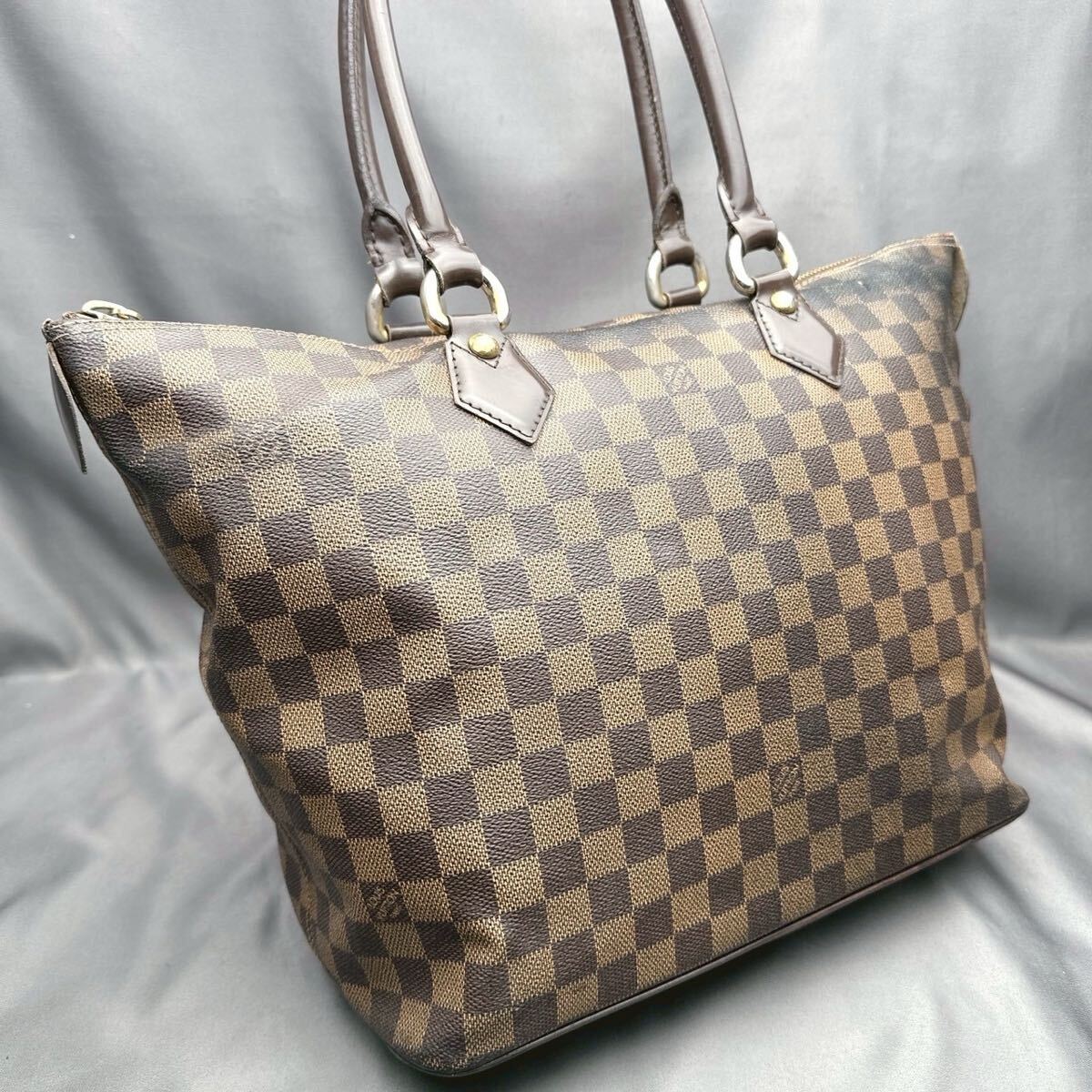 A418 ルイヴィトン LOUIS VUITTON ハンドバッグ N51181 サレヤGM ダミエ・キャンバス エベヌ シリアル SL3088_画像2