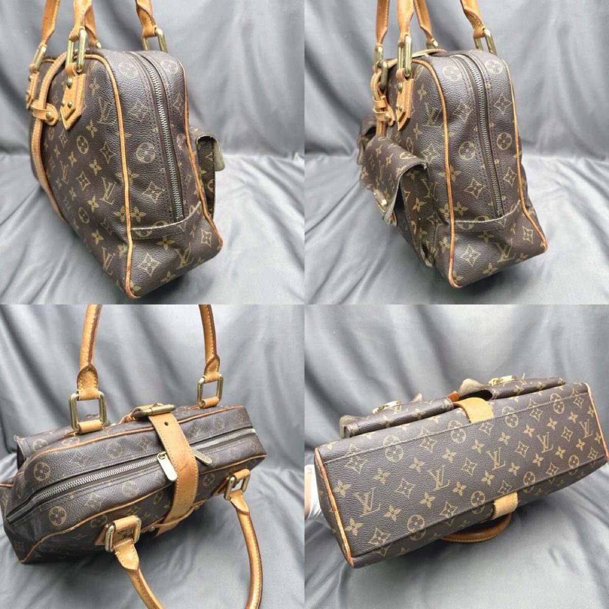 B197 LOUIS VUITTON ルイヴィトン モノグラム マンハッタンGM ハンドバッグ シリアル BA0035_画像4