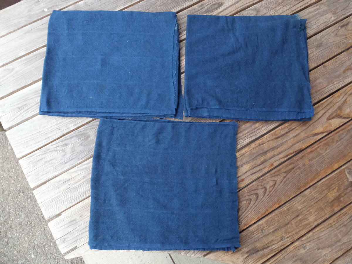 薄手手織り藍木綿古布・2幅繋ぎ×2枚＋1幅もの1枚(5幅分)・2幅繋ぎ長さ151×幅67㌢・総重270g・蚊帳地・裏地に最適・リメイク素材 注目_画像9