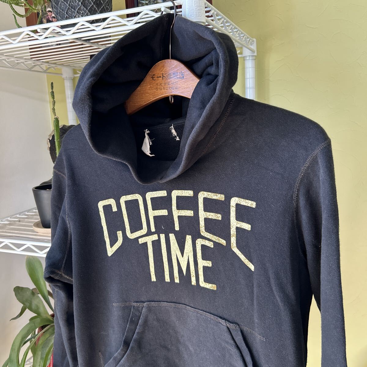 日本製 FACTOTUM ビンテージ風 スウェットパーカ 黒 M_画像4