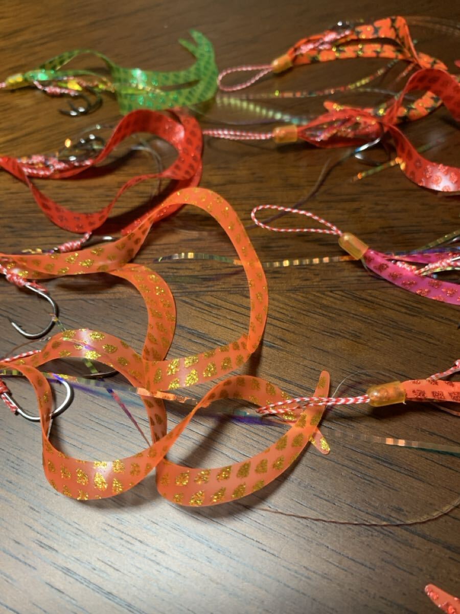 タイラバ　8本　ショート丈ライン　ブラック針仕様　シリコン製ネクタイ_画像4