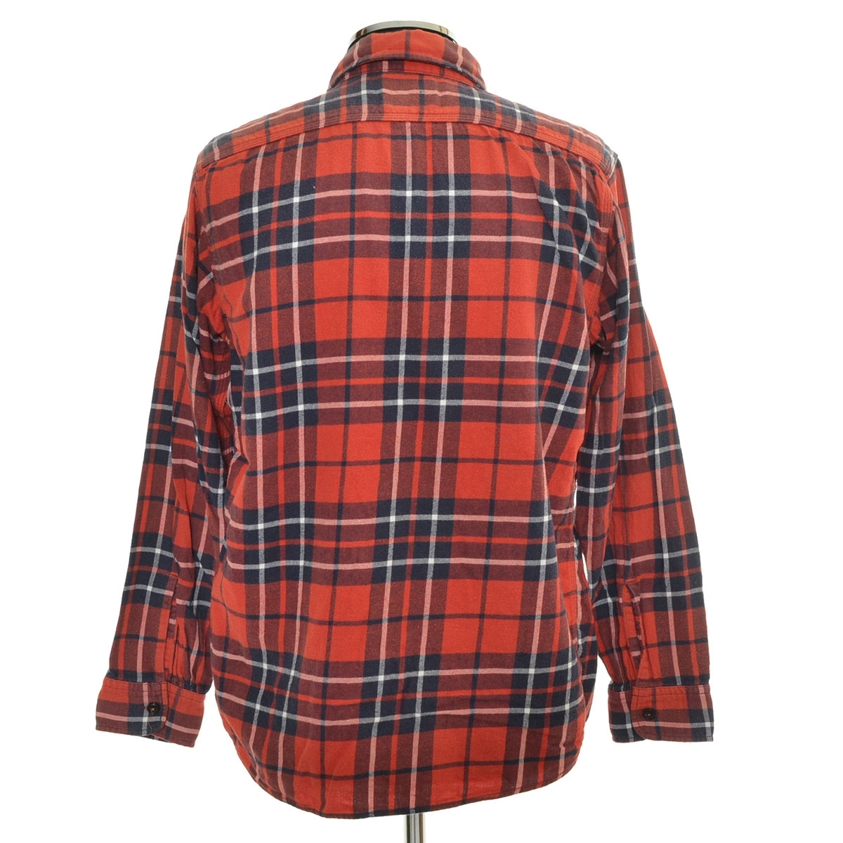 〇549076 KATO' BASIC カトーベーシック ○長袖 シャツ ネルシャツ サイズS メンズ レッド チェック_画像2