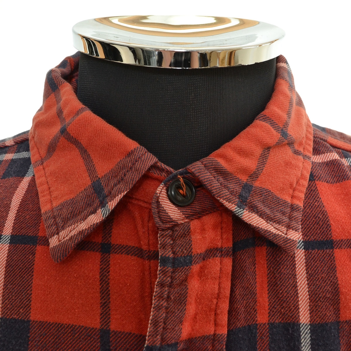 〇549076 KATO' BASIC カトーベーシック ○長袖 シャツ ネルシャツ サイズS メンズ レッド チェック_画像3