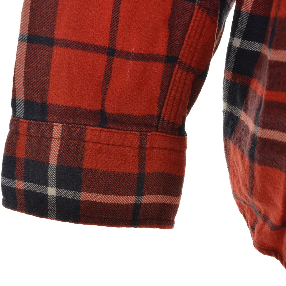 〇549076 KATO' BASIC カトーベーシック ○長袖 シャツ ネルシャツ サイズS メンズ レッド チェック_画像4