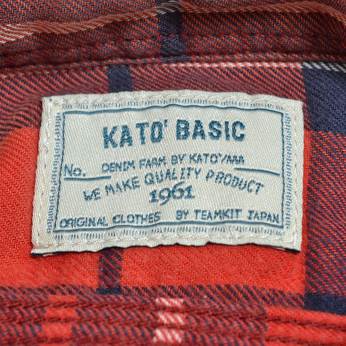 〇549076 KATO' BASIC カトーベーシック ○長袖 シャツ ネルシャツ サイズS メンズ レッド チェック_画像5