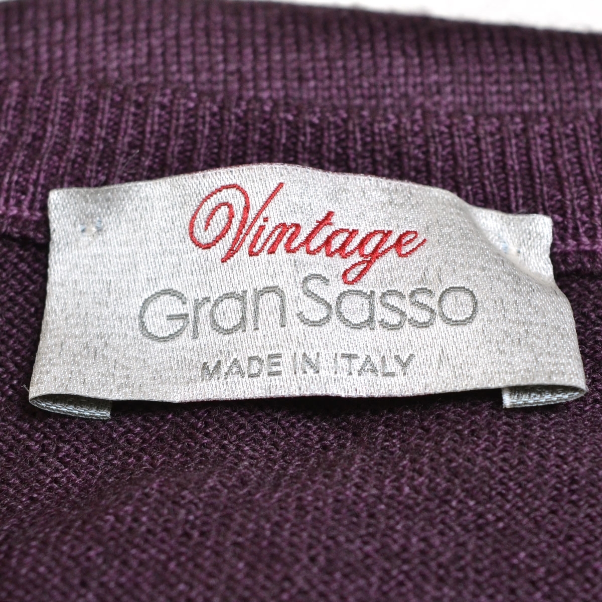 〇538586 GRAN SASSO グランサッソ ○長袖ニットセーター Vネック サイズ48 メンズ イタリア製 パープル_画像6