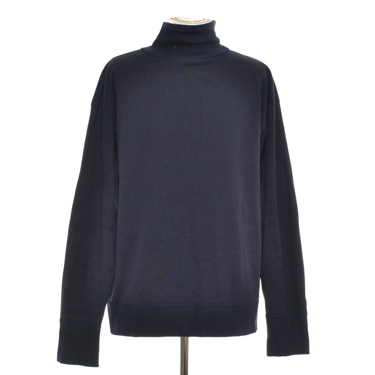 ●566666 Nigel Cabourn ナイジェルケーボン ●モックネックライトスウェットシャツ 長袖 サイズ50(XL) メンズ ネイビー_画像1