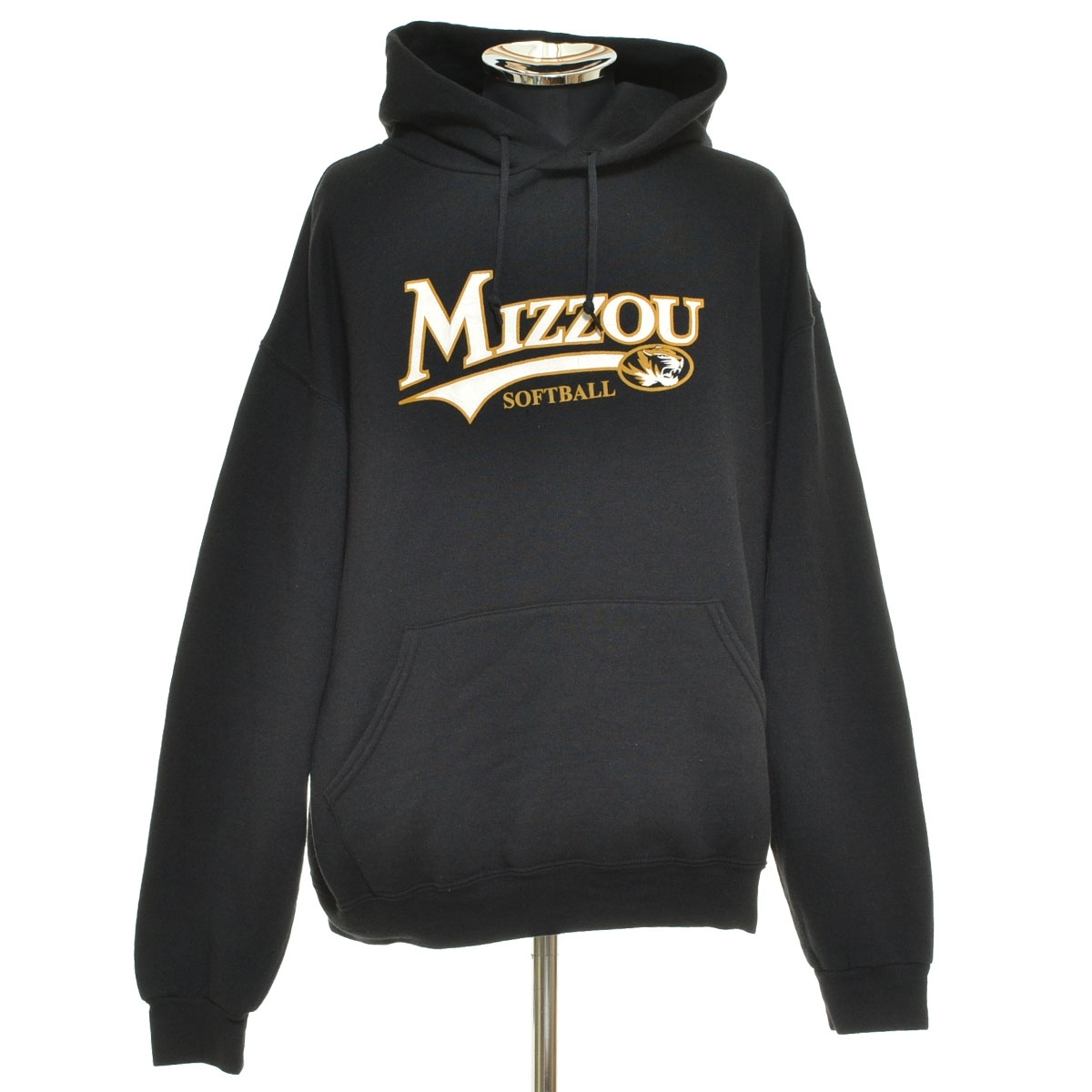 ●571003 RUSSELL ラッセル ●スウェットパーカー ロゴプリント 長袖 MIZZOU サイズL メンズ ブラック_画像1