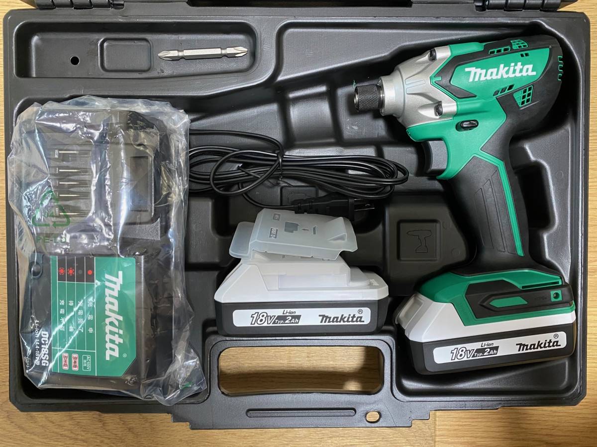 マキタ【makita】インパクトドライバー【新品・送料無料】 新型MTD002DSAX 18V 2.0Ah バッテリ２個・充電器付 【送料無料】_画像1