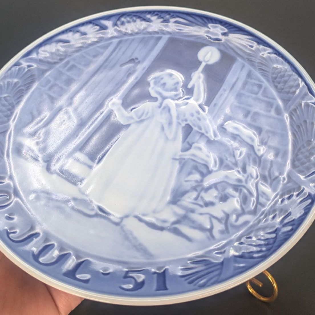  Royal Copenhagen year plate 1951 год Рождество. ангел 1 класса товар прекрасный товар ROYAL COPENHAGEN Дания античный коллекция 