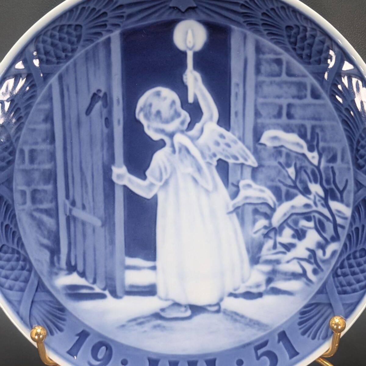  Royal Copenhagen year plate 1951 год Рождество. ангел 1 класса товар прекрасный товар ROYAL COPENHAGEN Дания античный коллекция 