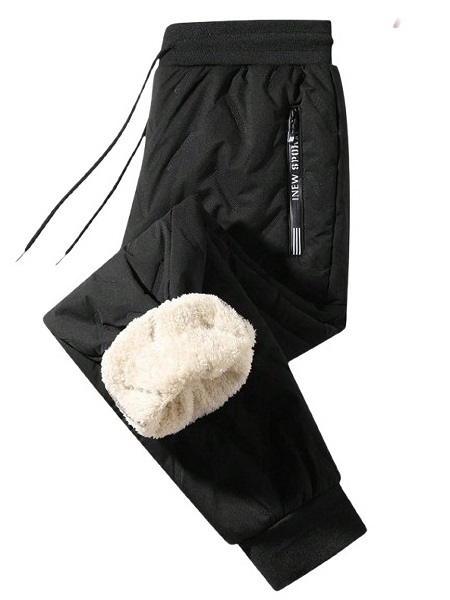 ◆新品 裏ボア 中綿ダウン ジョガーパンツ M ブラック モコモコ メンズ ダウン パンツ◆_画像1