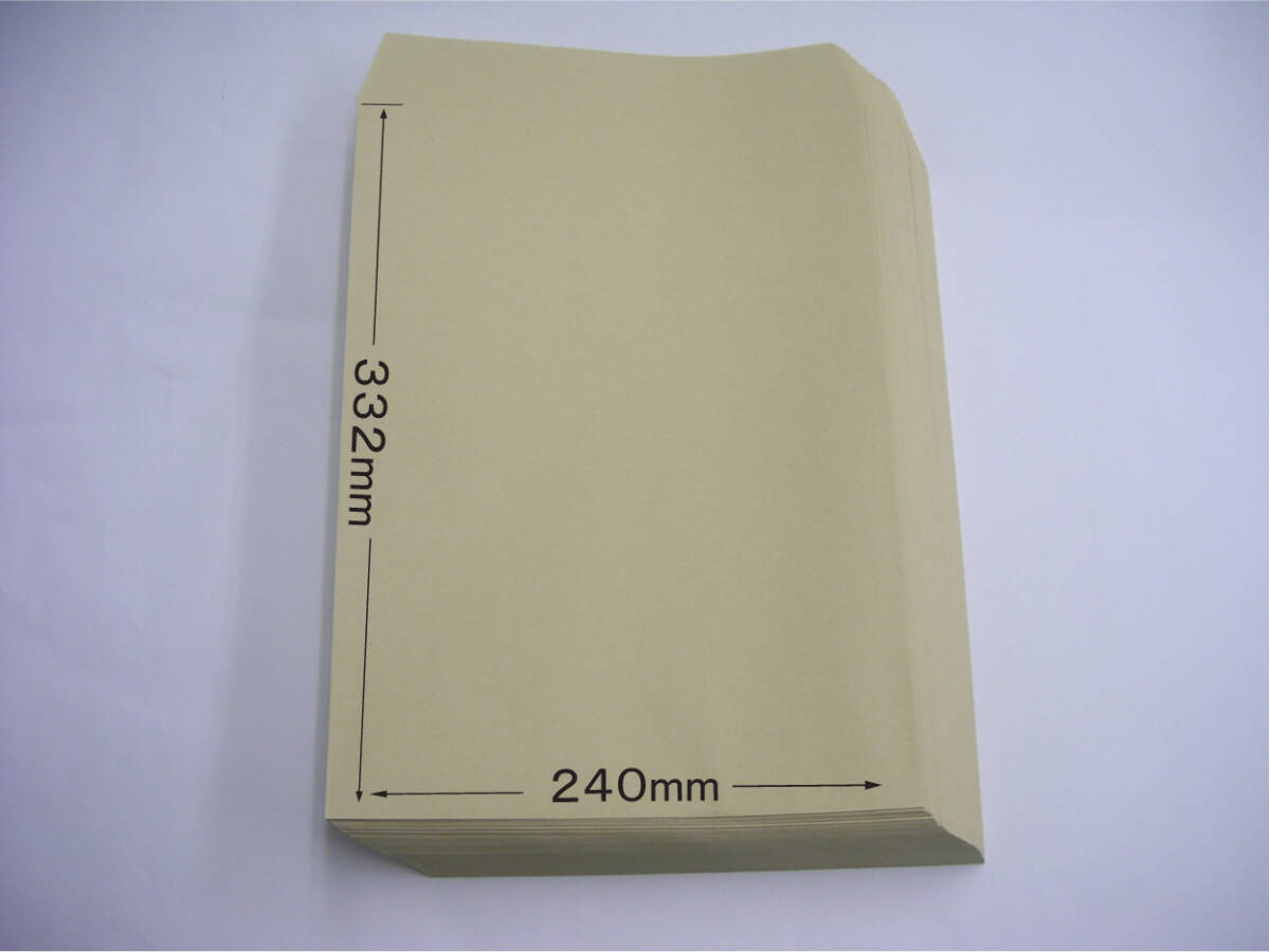 送料無料 角2封筒(240×332mm＋フタ) 500枚 【紙厚85g/㎡ クラフト色 茶封筒無地袋】_画像2