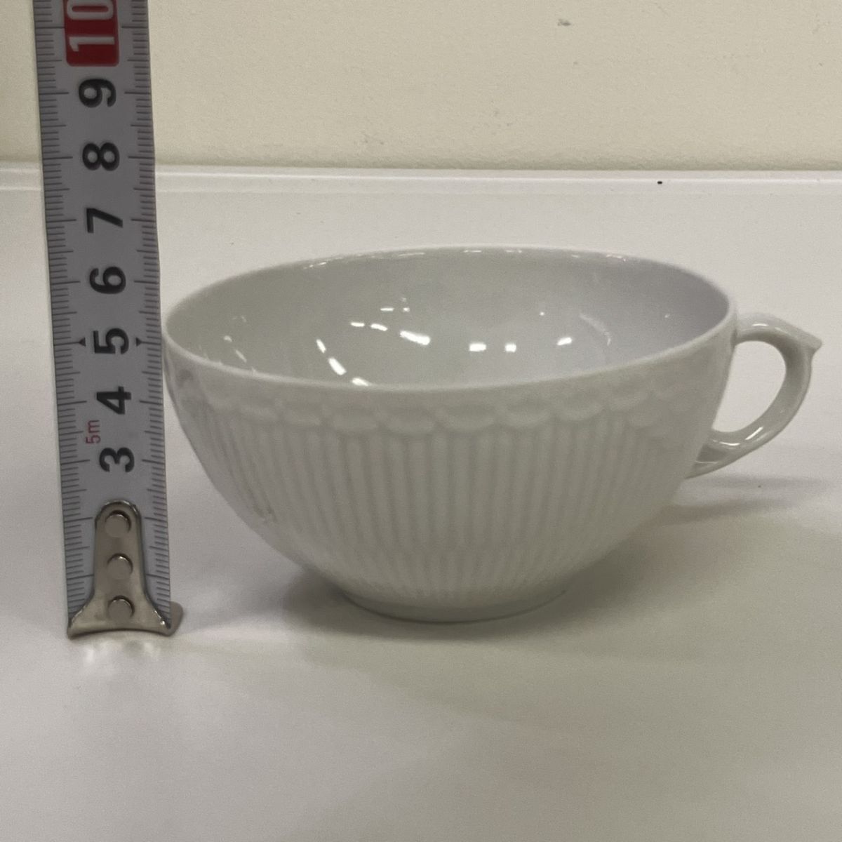 Z019-HR2-335 Royal Copenhagen ロイヤルコペンハーゲン ホワイトフルーテッド ソーサー&カップ 2客 口径約10㎝ 高さ5㎝ HA_画像8