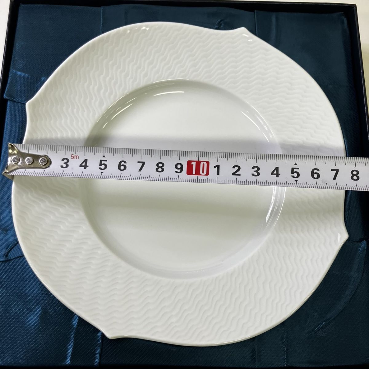 A007-HR1-405 Meissen マイセン 波の戯れ ホワイト 29470 箱付き直径約17.5㎝ 深さ約2.5㎝ 洋食器 プレート 皿 HA_画像7