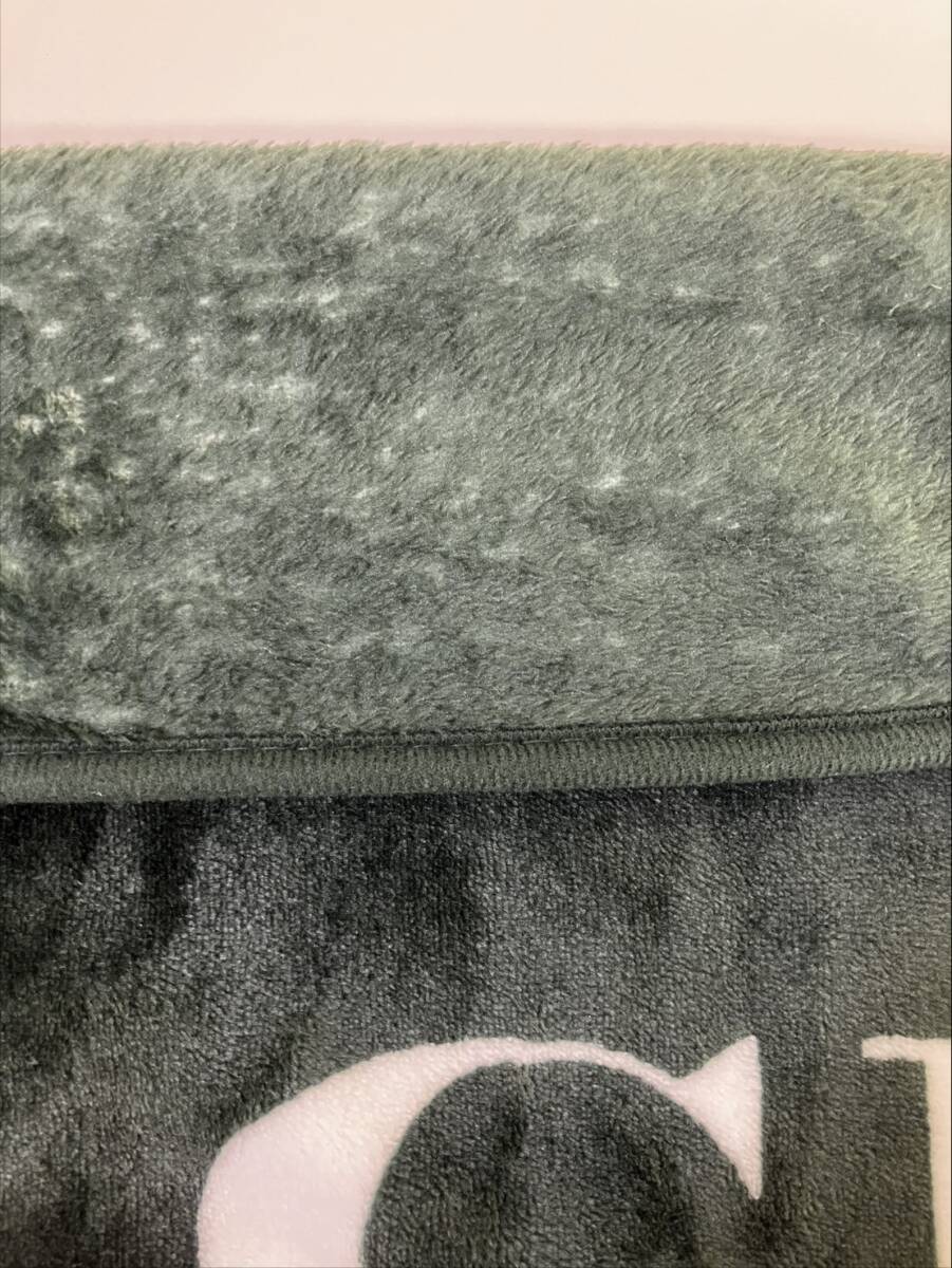 Z003-HR1-428 COACH コーチ ロゴ ブランケット ひざ掛け 帯付き 縦約60㎝ 横約90㎝ グリーン 緑 ノベルティグッズ HA_画像6