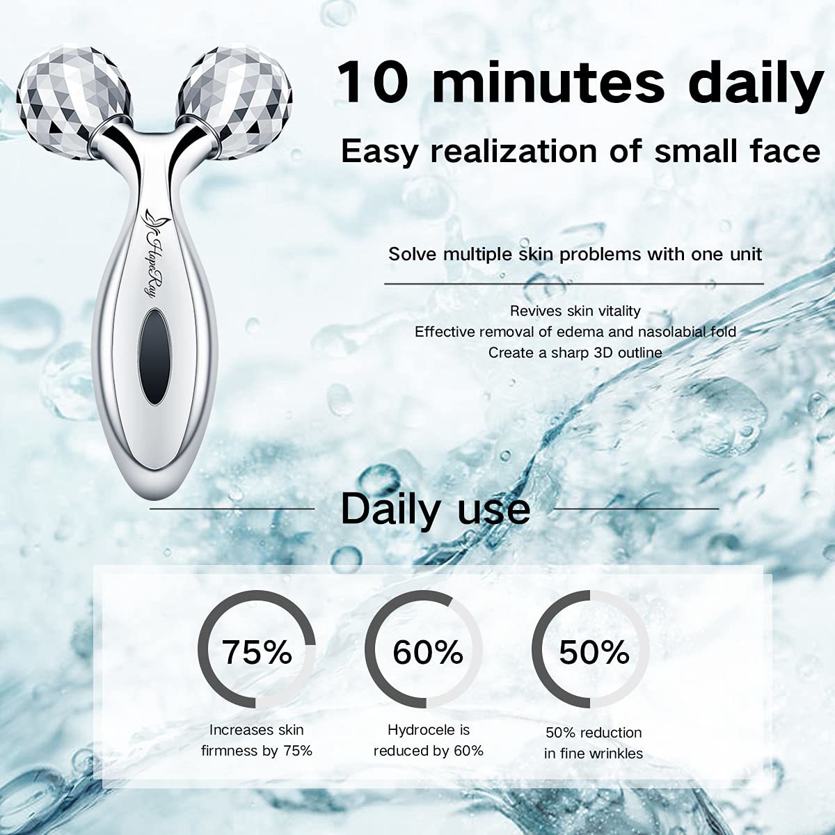 美顔ローラー マッサージ 美顔器 Ｙ字型 小顔ローラー 美肌美容 痩せる 美肌3D美容器 美顔 ローラー 防水_画像7