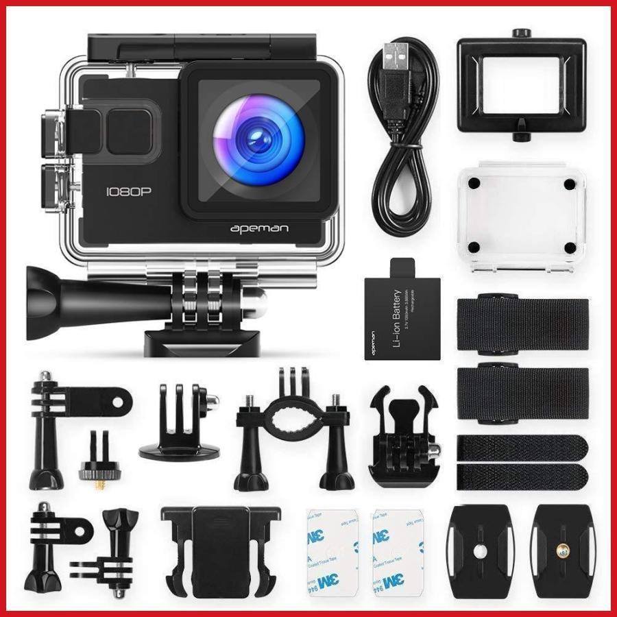 【APEMAN・A68】アクションカメラ 1080P高画質 1400万画素 WiFi搭載 2インチ液晶画面 40M 防水 170度広角レンズ アクセサリー 多数_画像1