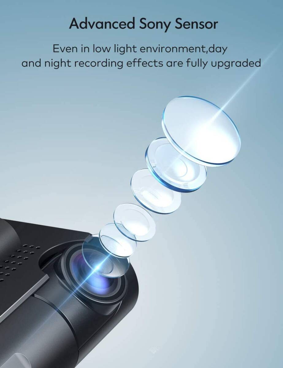 新品【Apeman・C770】4K GPS Wi-Fi 【タッチパネル式】液晶画面 ドライブレコーダー 前後 1080P 暗視 小型 170度ドラレコ 駐車監視_画像2