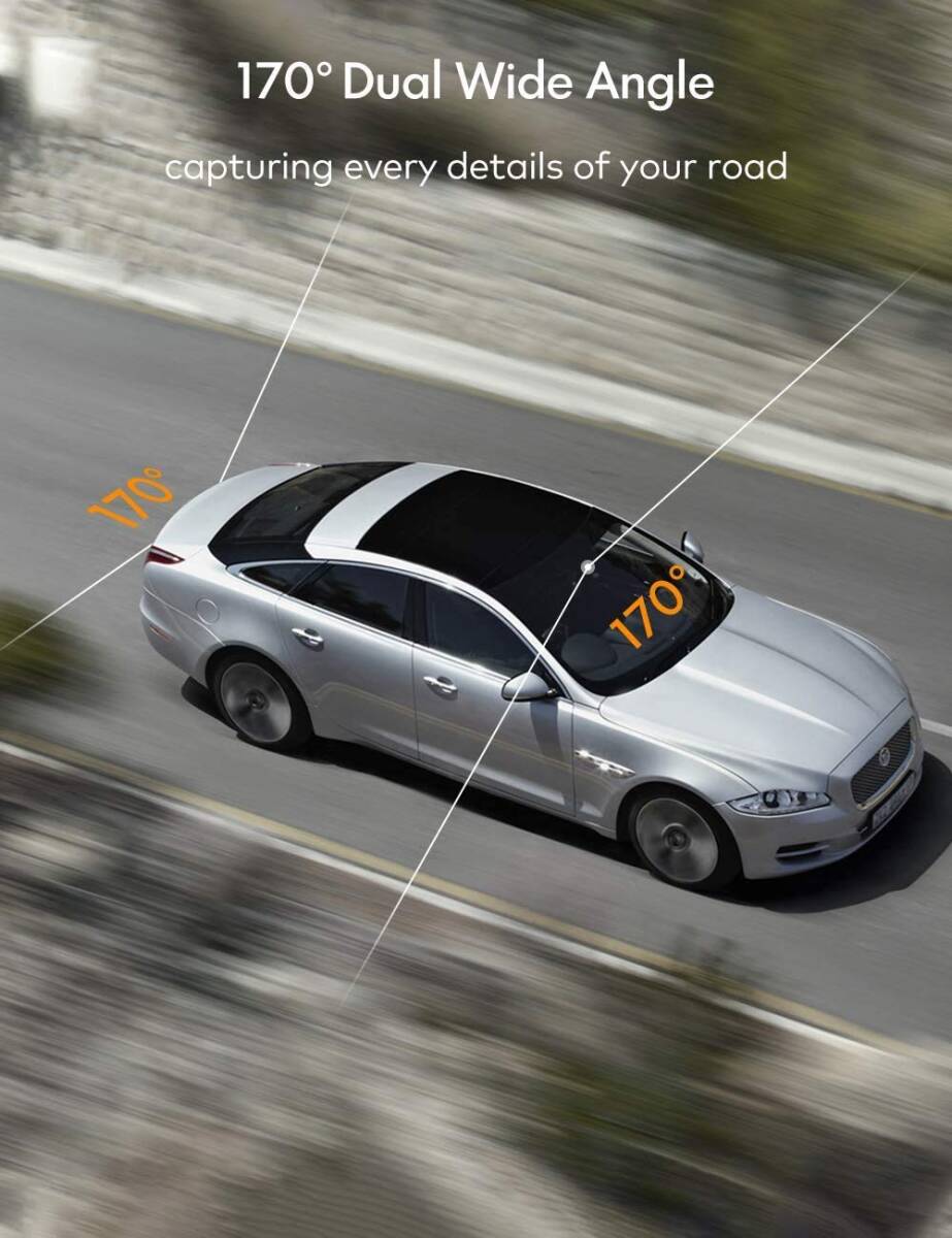 新品【Apeman・C770】4K GPS Wi-Fi 【タッチパネル式】液晶画面 ドライブレコーダー 前後 1080P 暗視 小型 170度ドラレコ 駐車監視_画像6