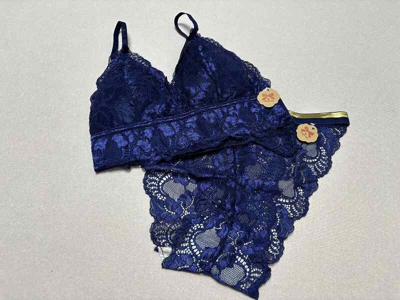  non тросик общий кружевной бюстгальтер * шорты комплект свободный темно-синий! бесплатная доставка отметка ..