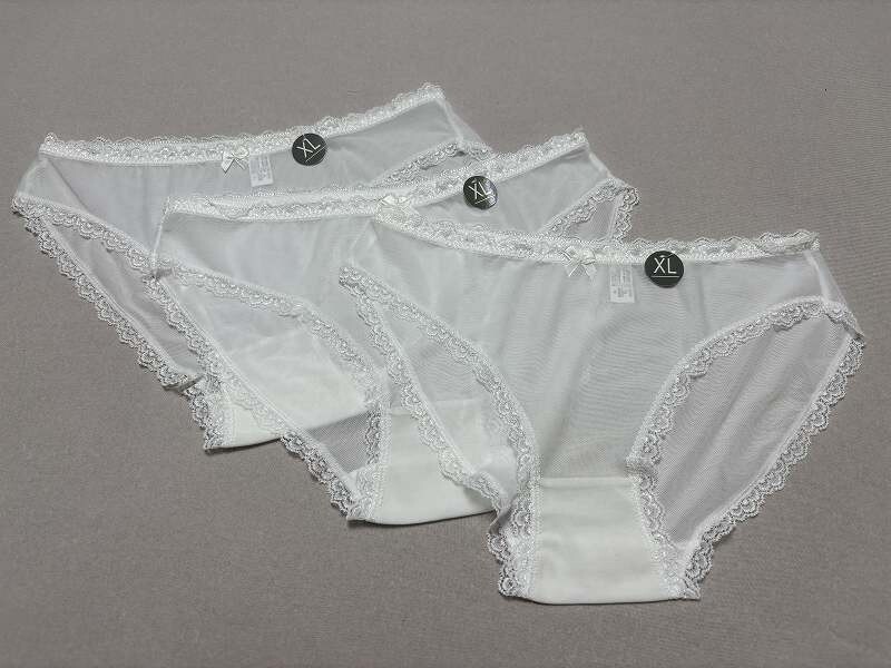 124398☆新品☆レディース総メッシュショーツ XL同色3枚Set☆送料無料_画像1