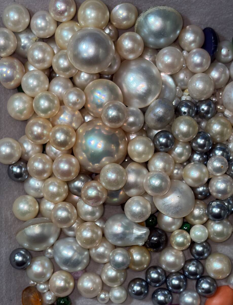 1円スタート　色石 パール 他 いろいろ 総重量 約435ｇ！！_画像2
