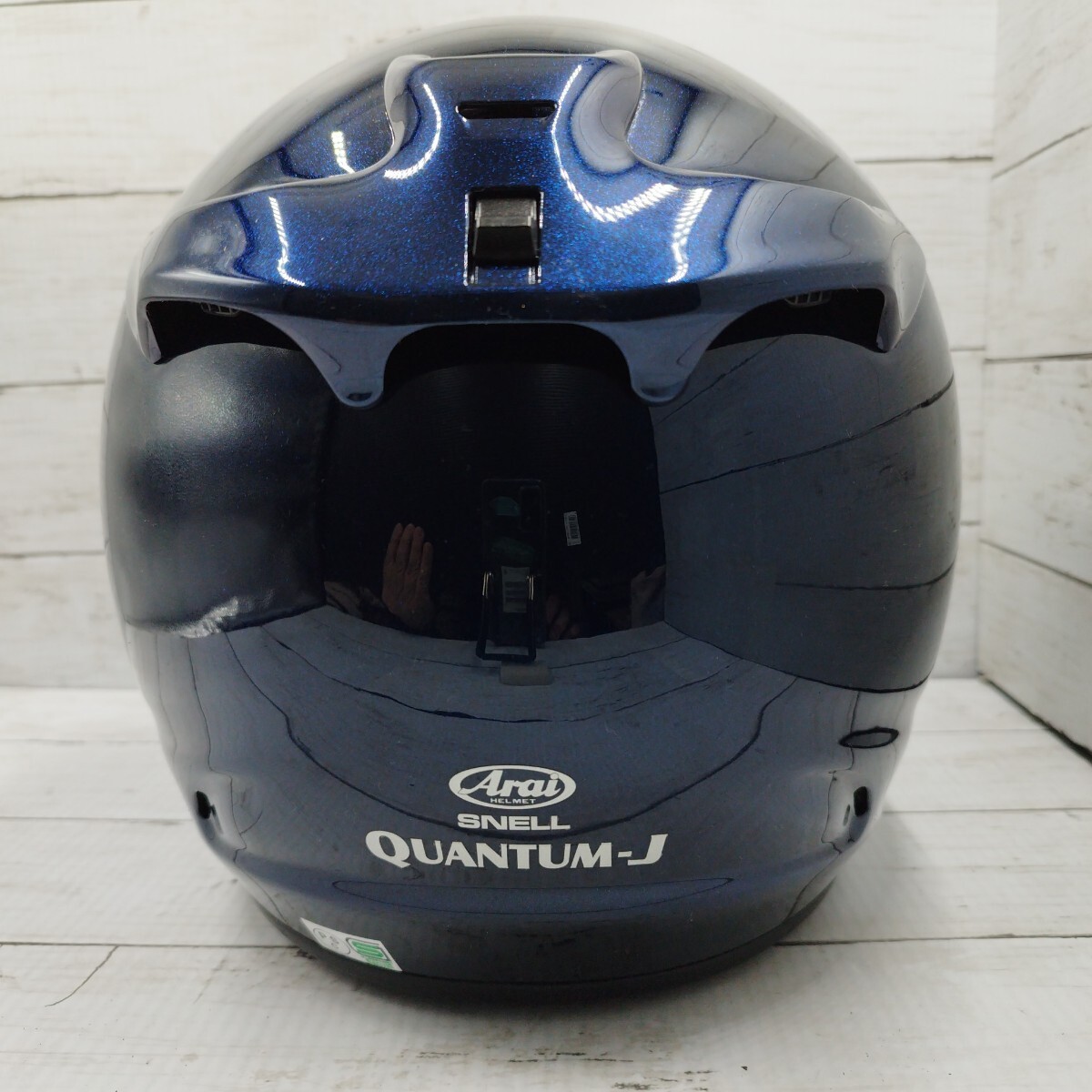 【美品】ARAI アライ QUANTUM-J クアンタム-J GlassBlue グラスブルー サイズ59-60cm未満フルフェイス 東単 保管袋・箱あり_画像3