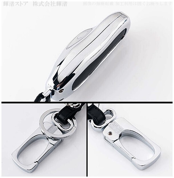 新品即決.ポルシェ 本革 メタル レザー キーケース キーカバー 718 981 987 ケイマン ボクスター 997 991カレラ カイエン 958前期 マカン_画像5