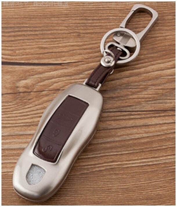 新品即決.ポルシェ 本革 メタル レザー キーケース キーカバー 718 981 987 ケイマン ボクスター 997 991カレラ カイエン 958前期 マカン_画像8